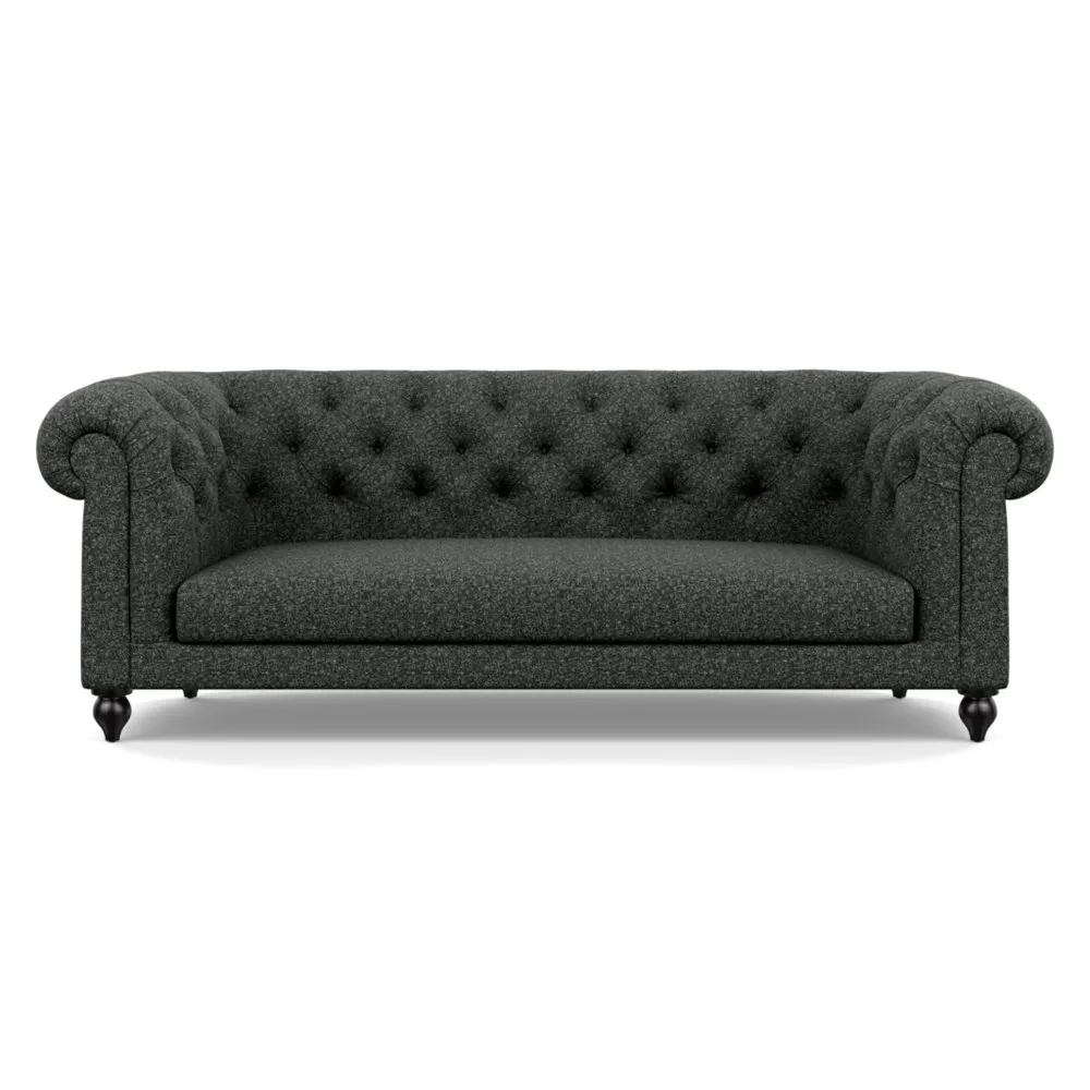 Heal's Fitzrovia 3 Seater Sofa Brecon Charcoal Black Feet