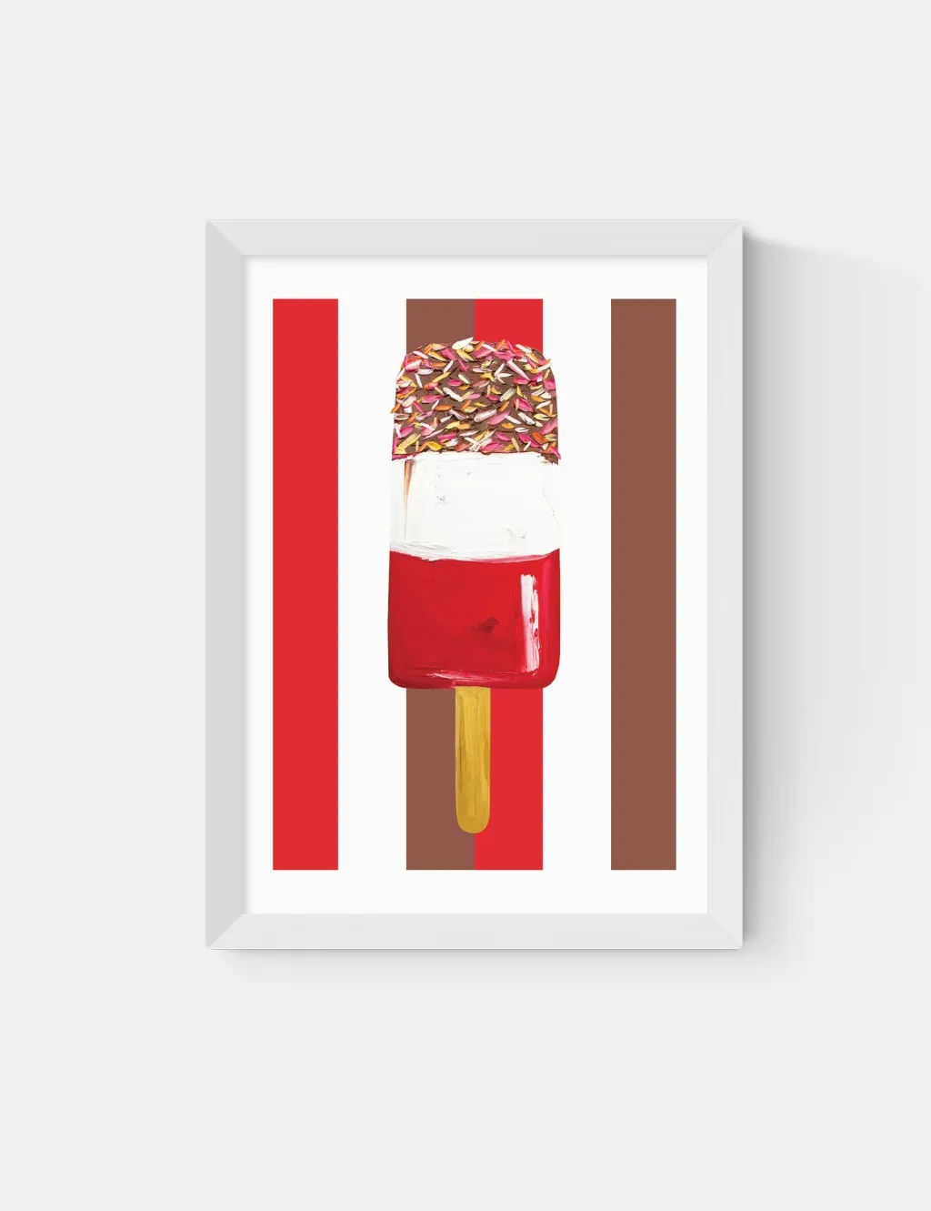 East End Prints Fab Stripes Framed Art White