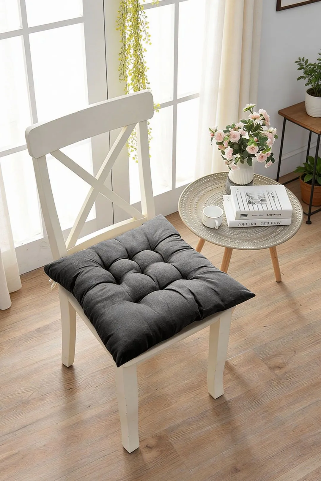 Living and Home 4Pcs Soft Thicken Tatami Seat Cushion in Black
