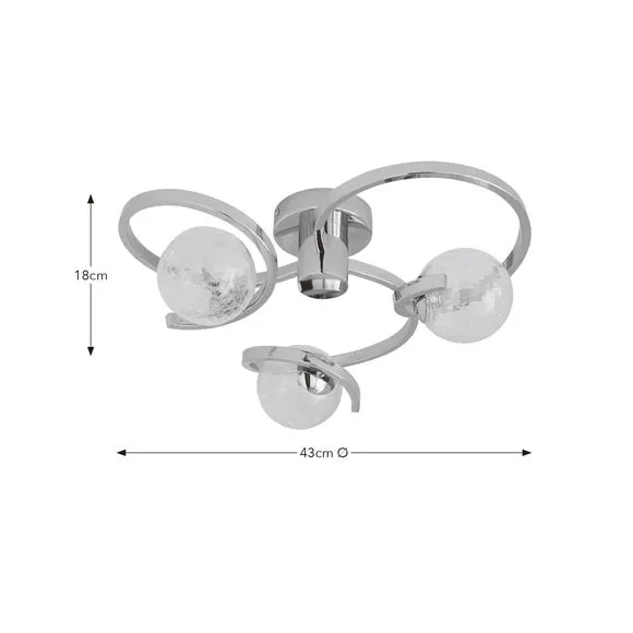 Penny 3 Light Semi Flush Ceiling Light 6