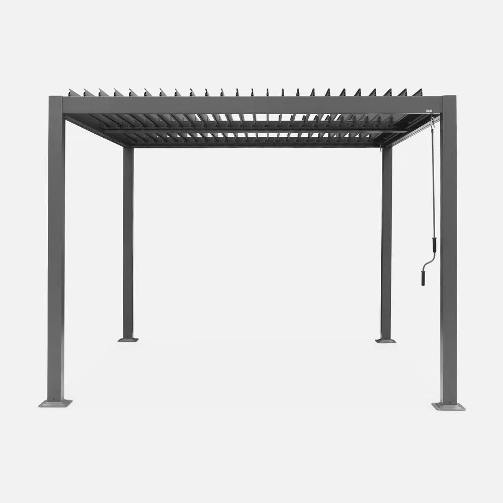 sweeek Louvered Pergola Aluminium & Steel 3 X 3m in Dark Grey 2