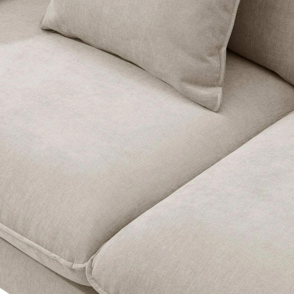 FurnitureboxUK Monroe Chenille Fabric 2 Seater Sofa in Beige 4