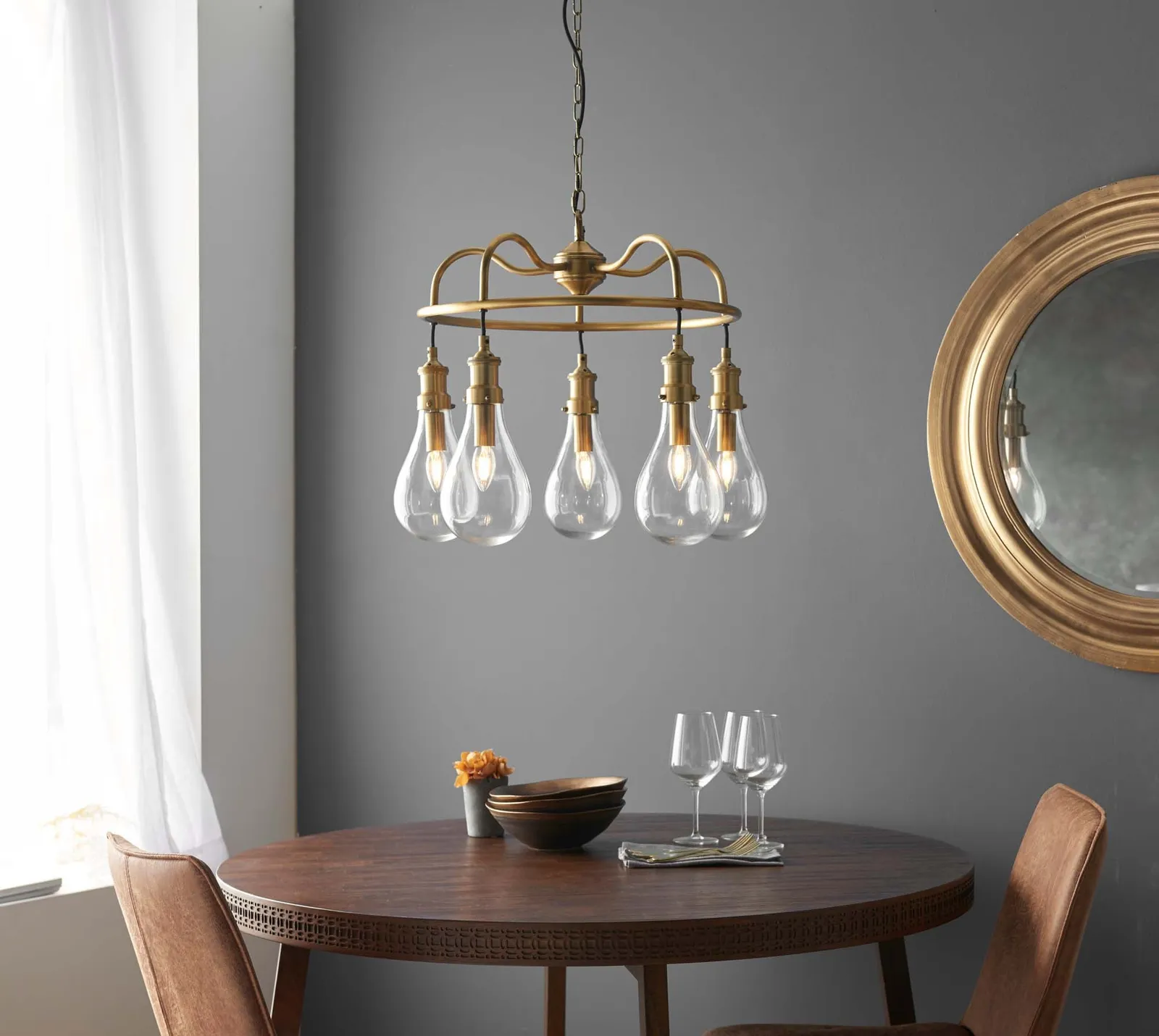 Vogue Garda 5 Light Ceiling Fitting Brass