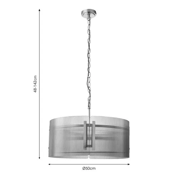 Veneto Ribbed 5 Light Adjustable Pendant Light 6
