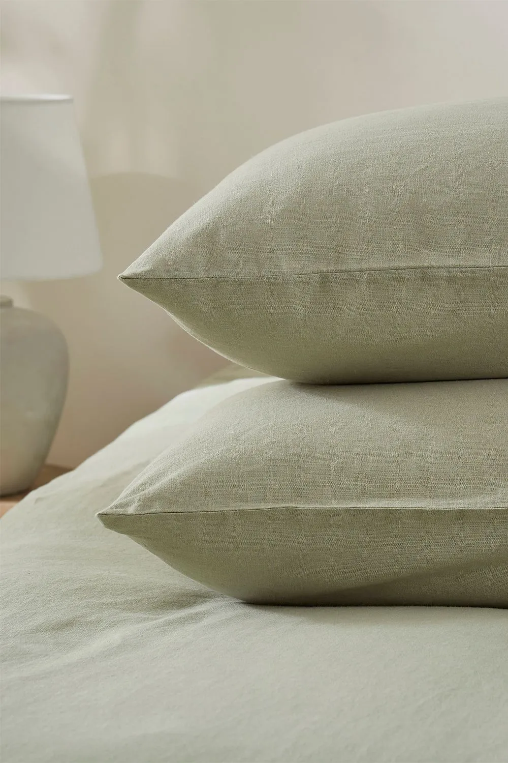 Martex Touch of Linen Housewife Pillowcase Pair in Pale Green 6