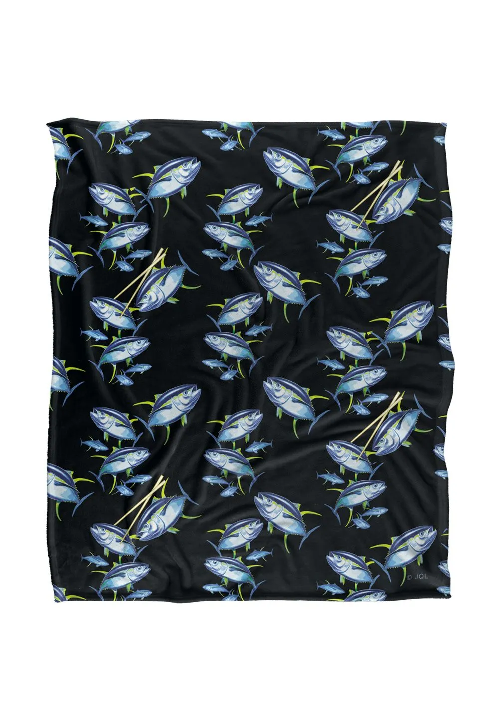 JQ Licensing Sushi Pattern Silky Touch Super Soft Throw Blanket 152 X 127 cm in White