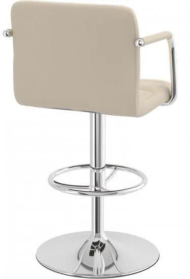 netfurniture Prime Cream Height Adjustable Bar Chair Stool Arms 2