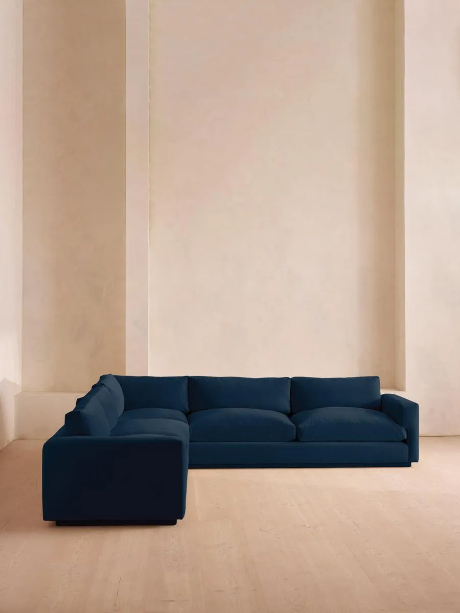 Mossley Corner Sofa, Velvet, Royal Blue