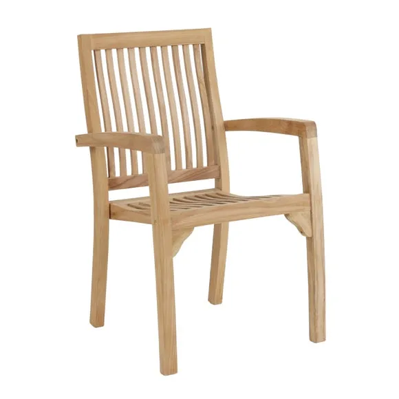 Set of 2 Teak Stacking Chairs 5