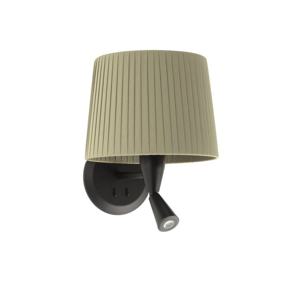 Netlighting Samba Reading Light Wall Light BlackGreen E27 in Light Khaki