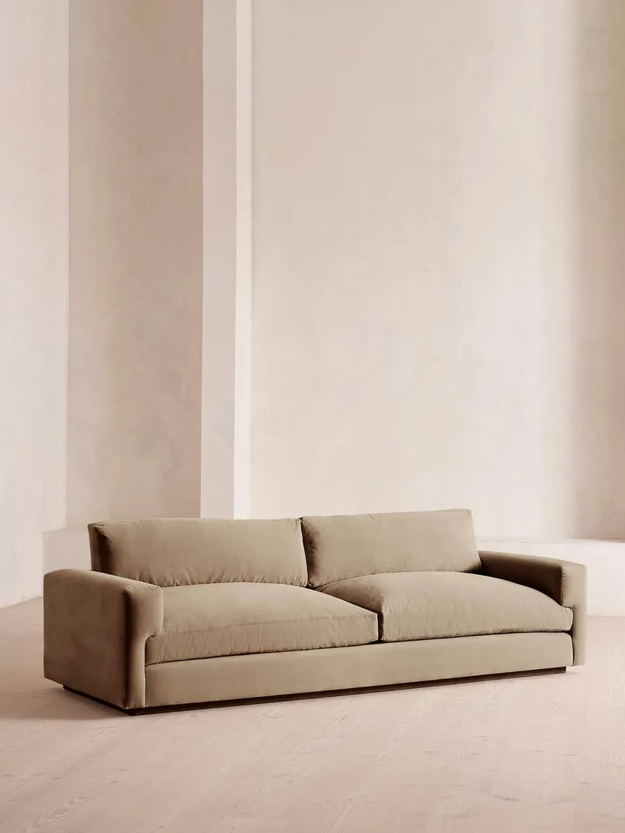 Mossley Four Seater Sofa, Velvet, Oyster