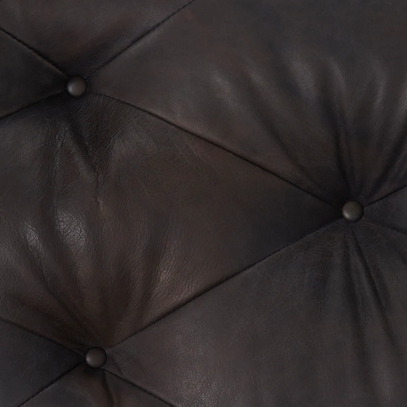 Timothy Oulton Shabby Tufted Sectional 1 Seater Modular Sofa, Black Leather | Barker & Stonehouse 6