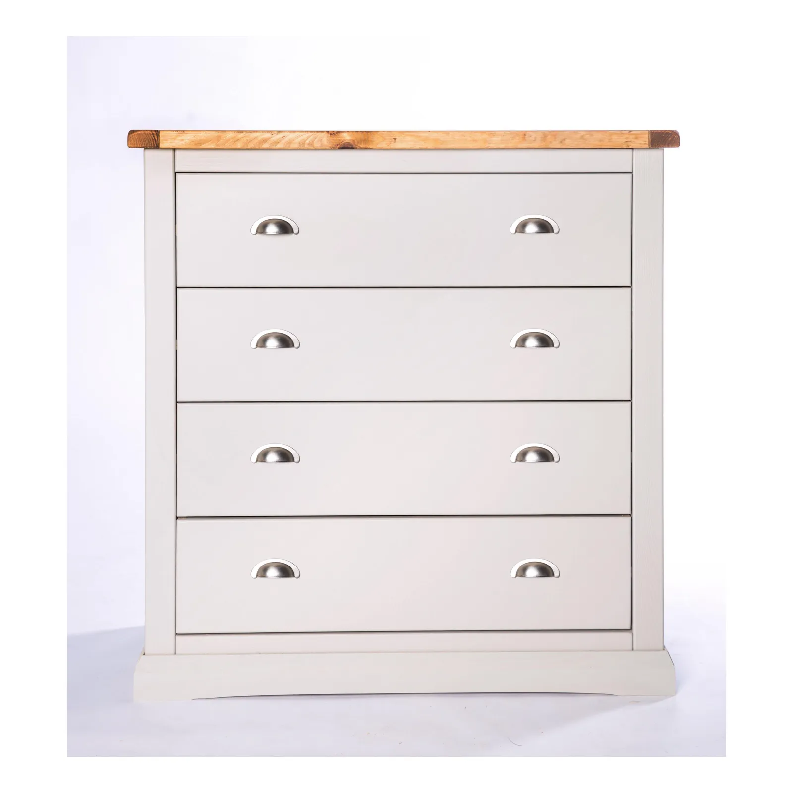 Cabinet Bits Loreo 4 Drawer Chest of Drawers Chrome Cup Handle in Light Grey 2