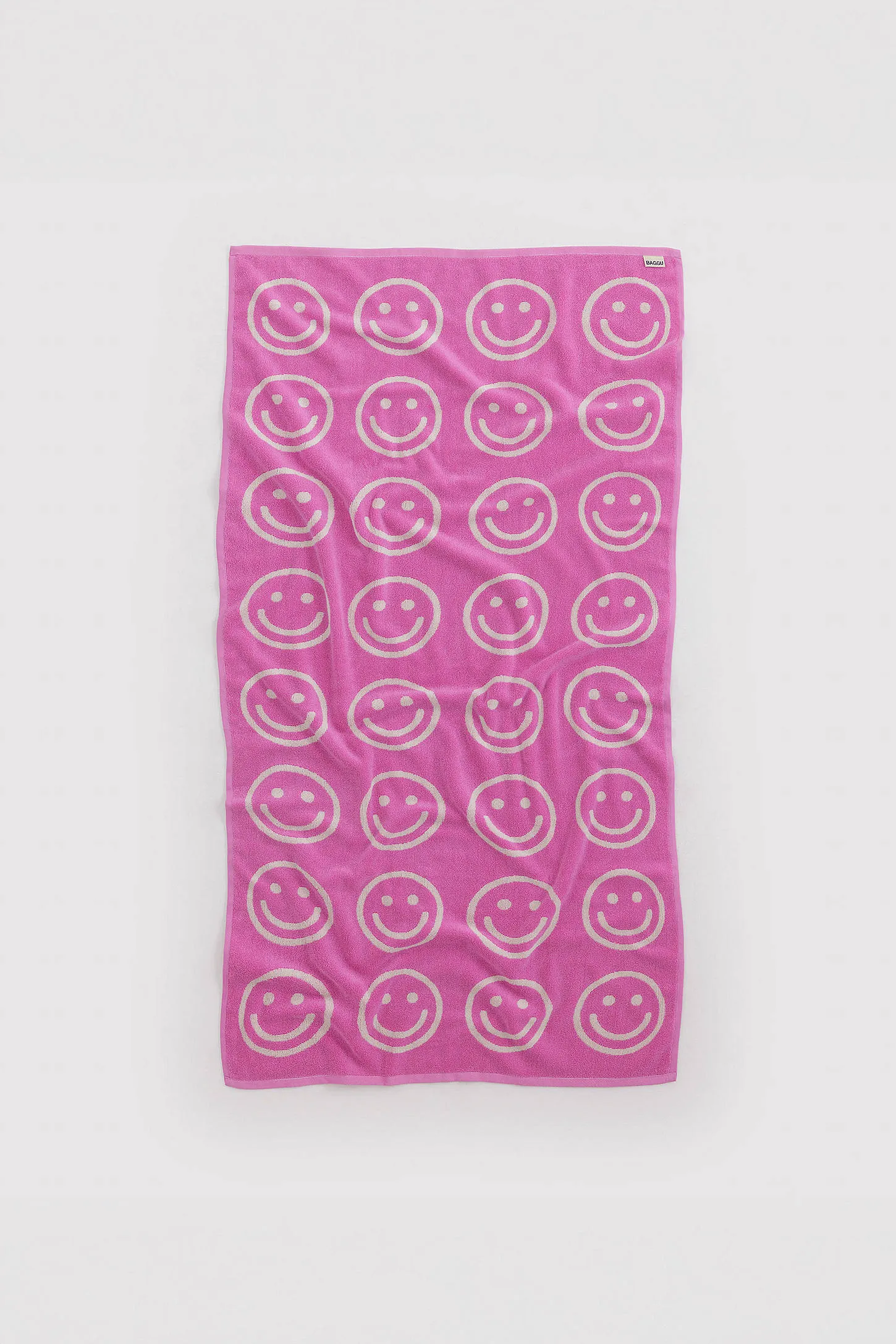 BAGGU Pink Happy Bath Towel - Pink ALL 2