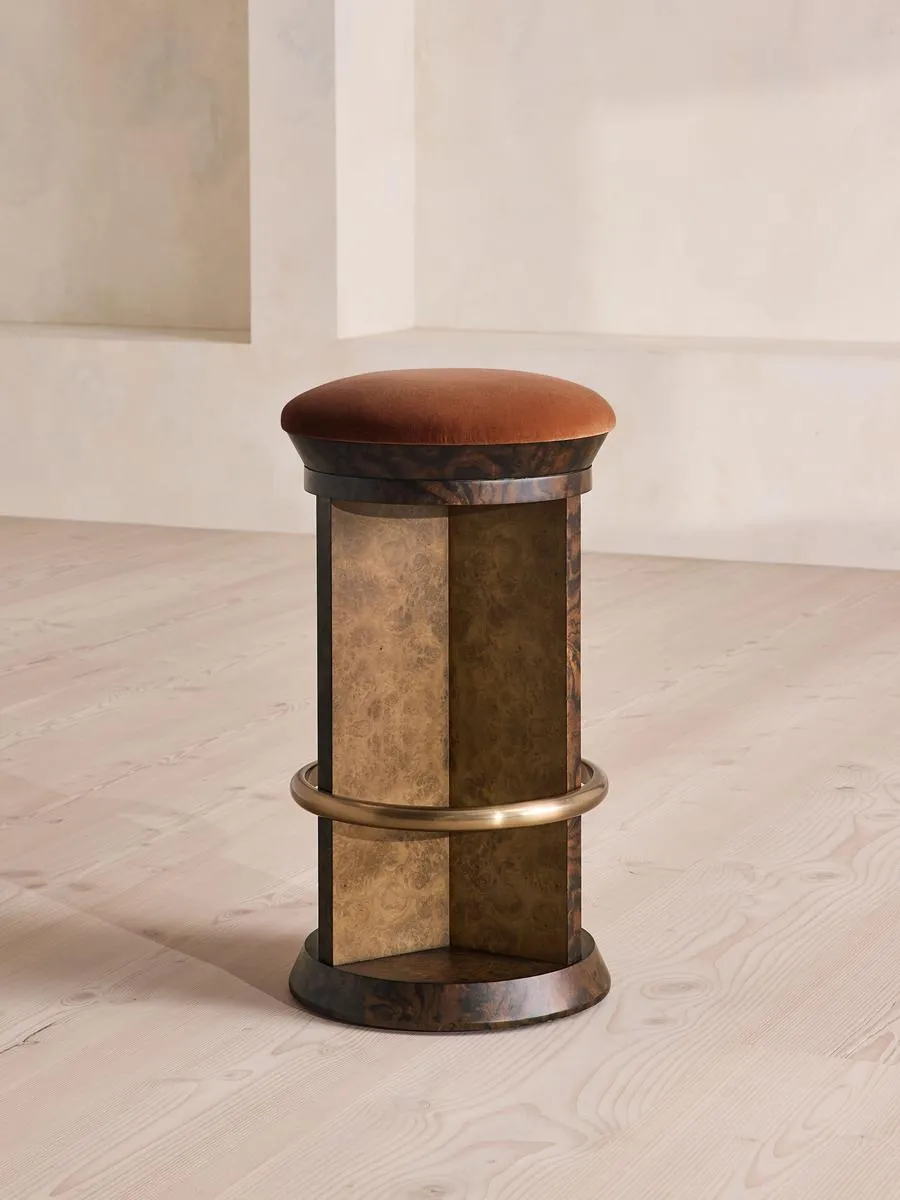 Rafaella Barstool, Velvet, Cinnamon