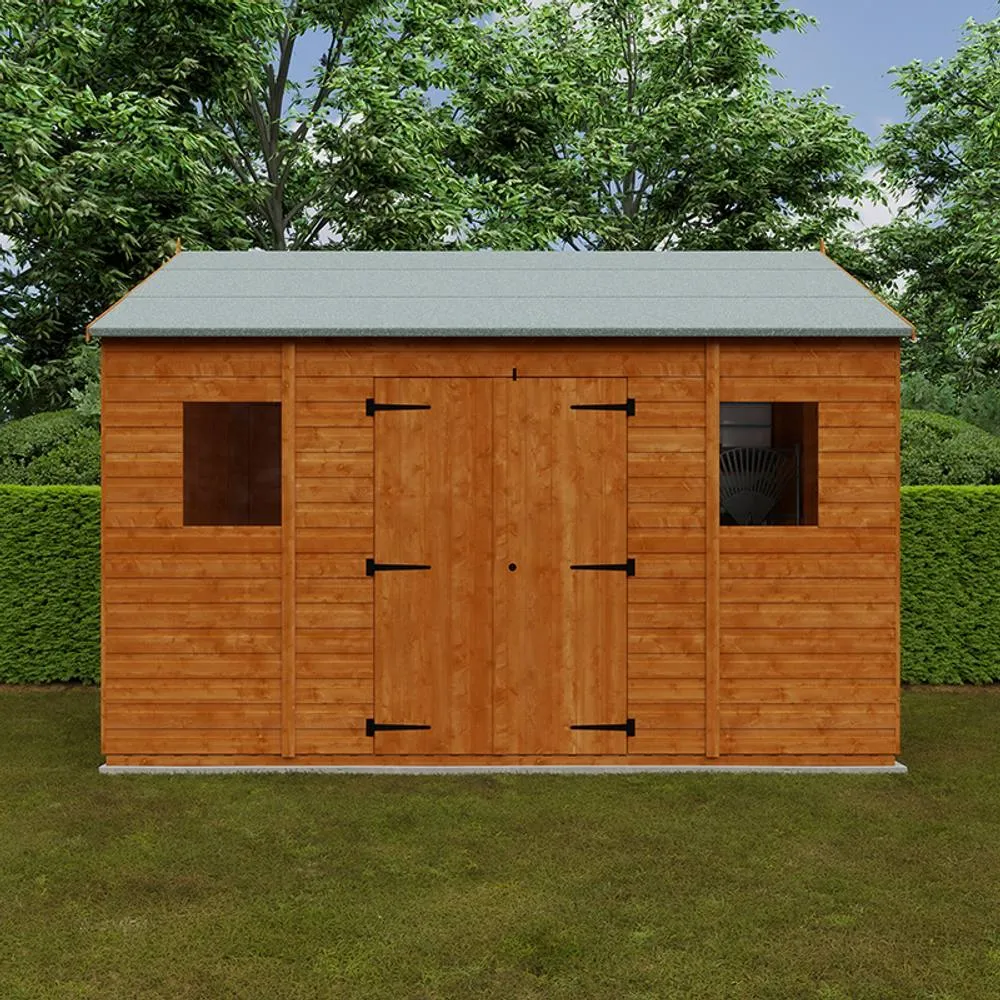 Buttercup Farm 12 x 10 Feet Workman Apex 12mm Shed - Solid Wood/Softwood/Pine in Burnt Orange 5