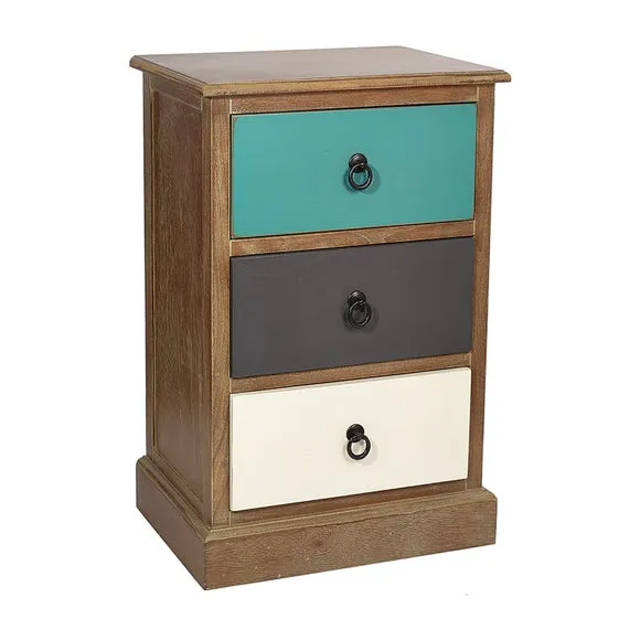Pacific Loft 3 Drawer Bedside Table, Pine 2
