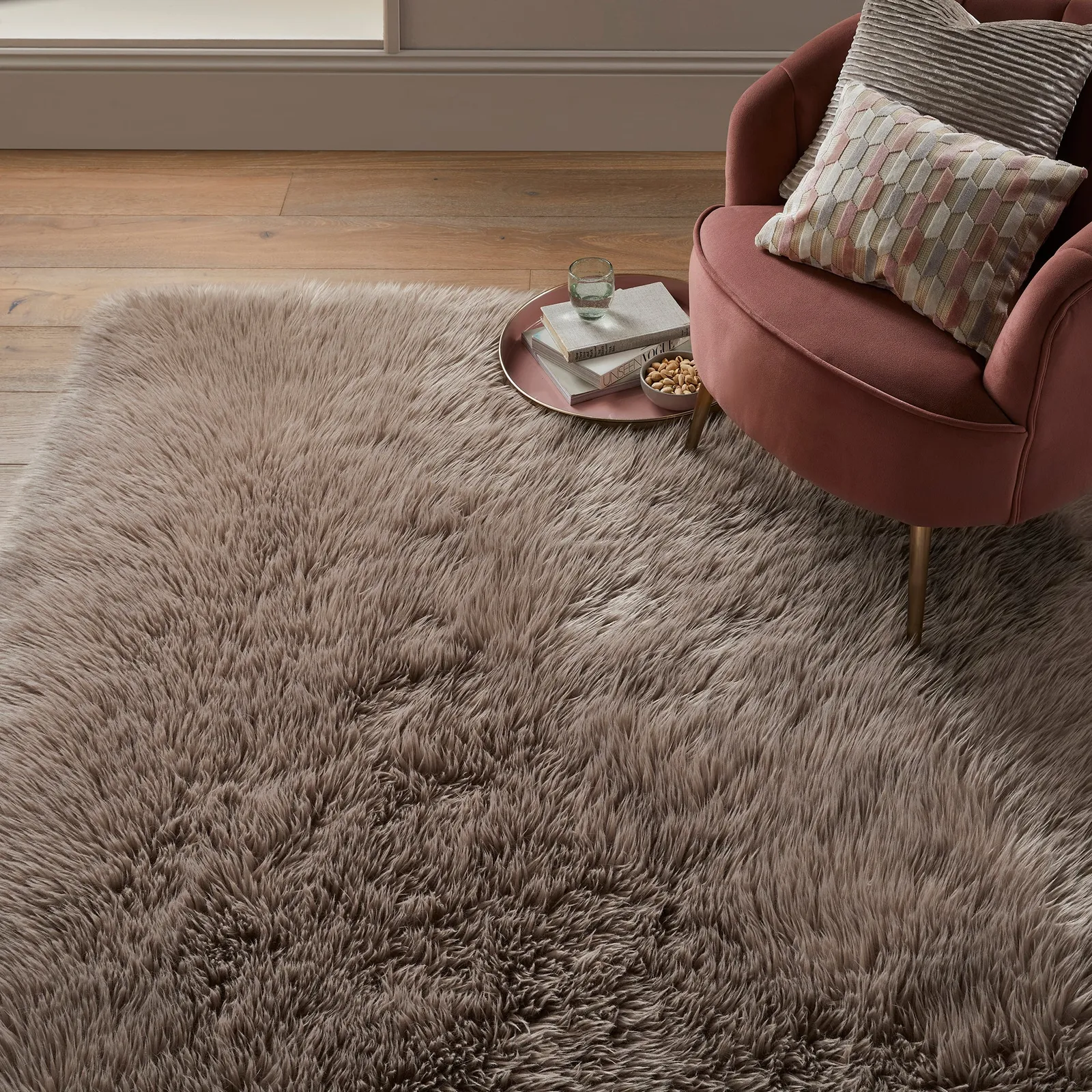 Luxe Faux Sheepskin Rug Luxe Natural