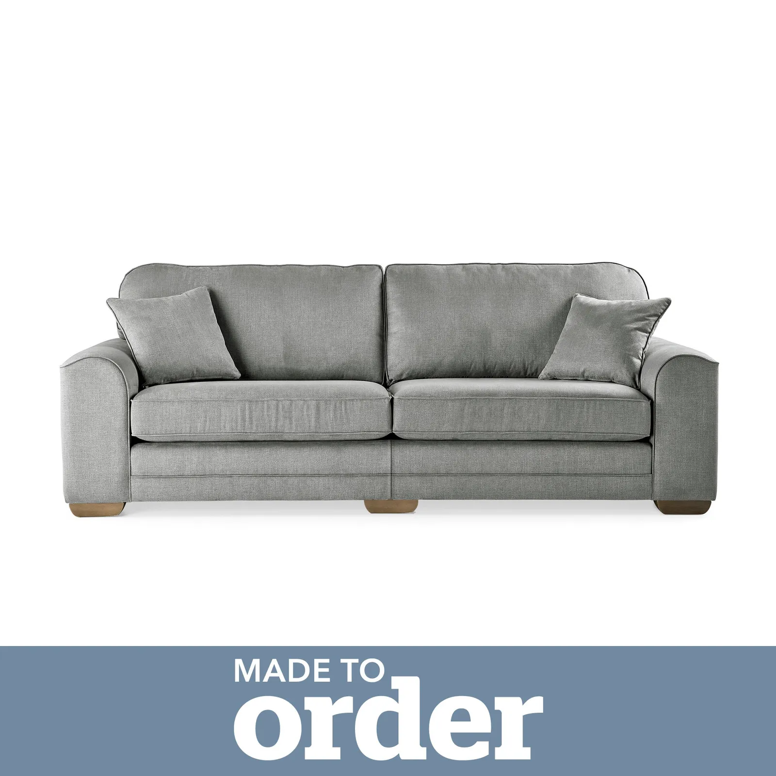 Morello 4 Seater Sofa Brushed Plain Fabric Grey