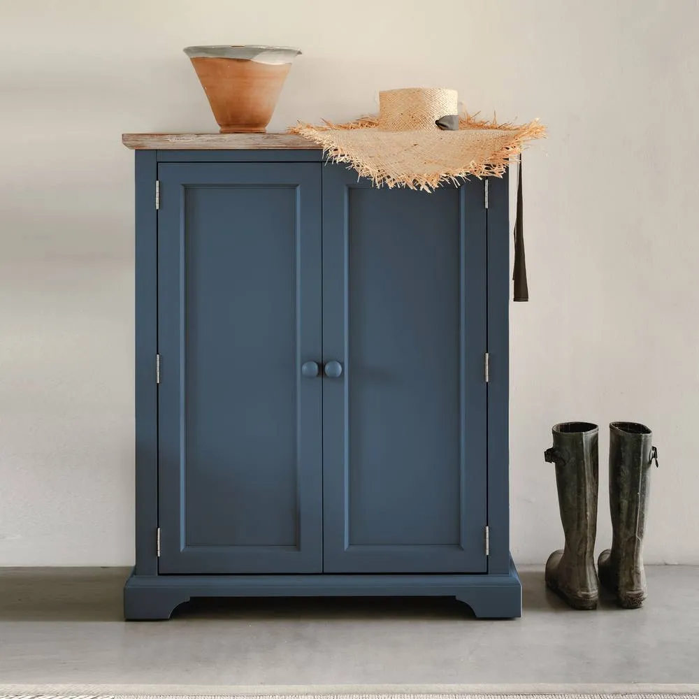 Statement Furniture Florence Shoe Storage Cabinet Wooden Shoe Rack in Navy 2