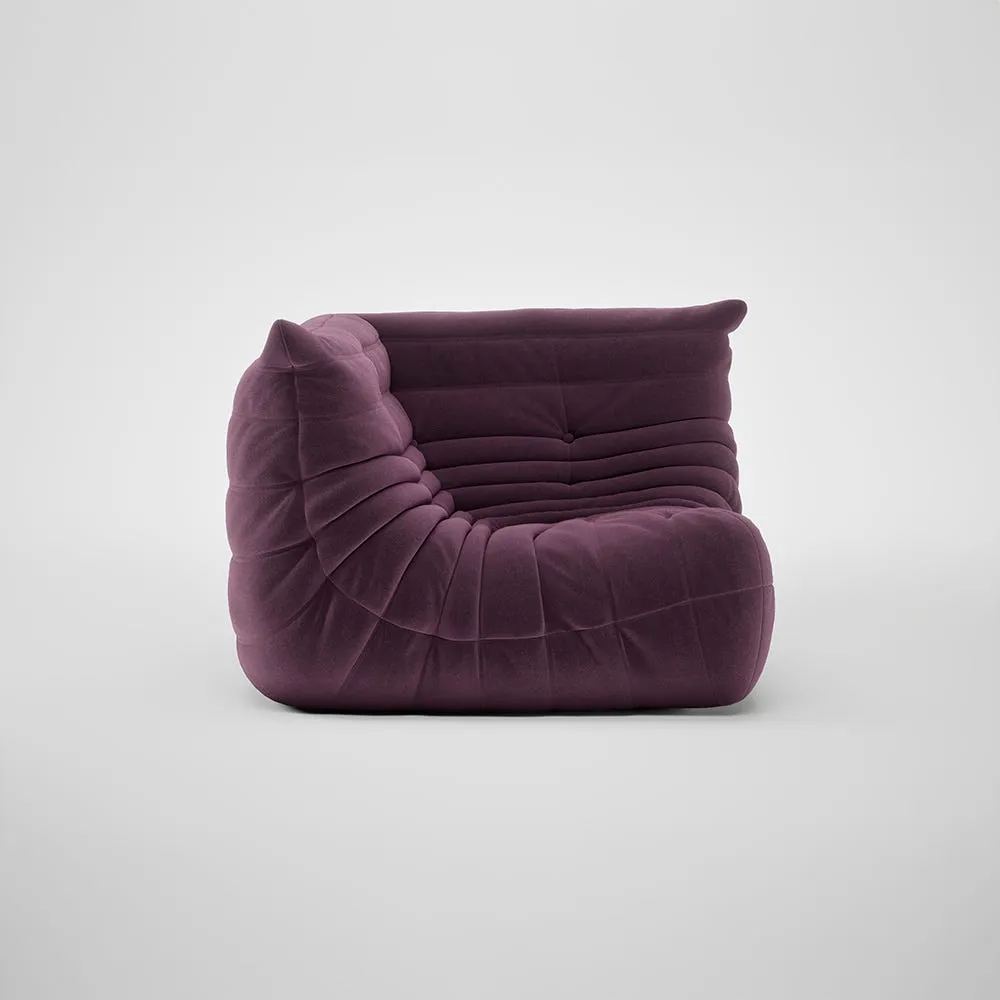 Ligne Roset Togo Corner Seat Alcantara Aubergine 1