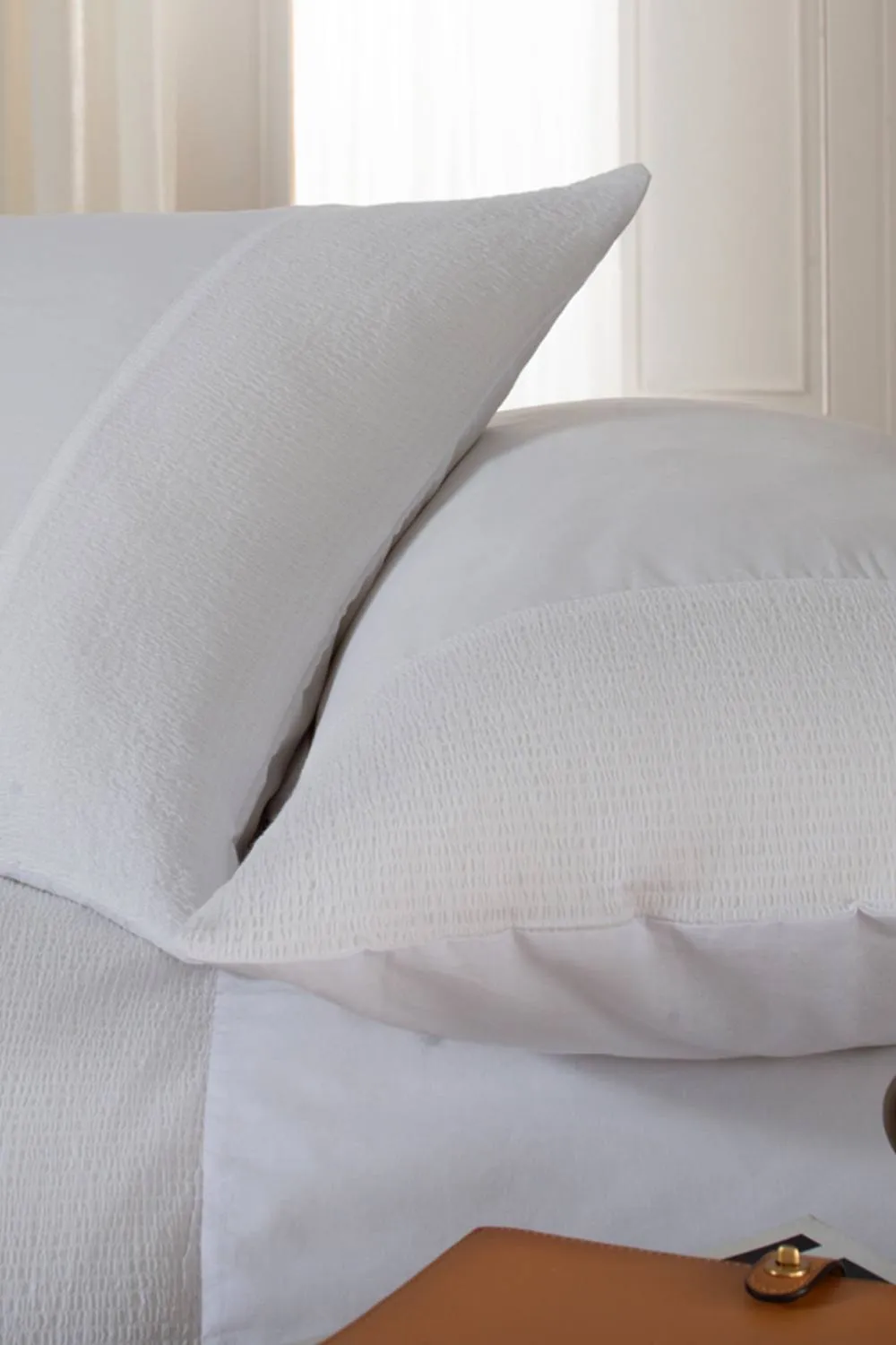 The Lyndon Company Luxury 100% Cotton Plain Duvet Cover Bedding Set Mottle in White 3