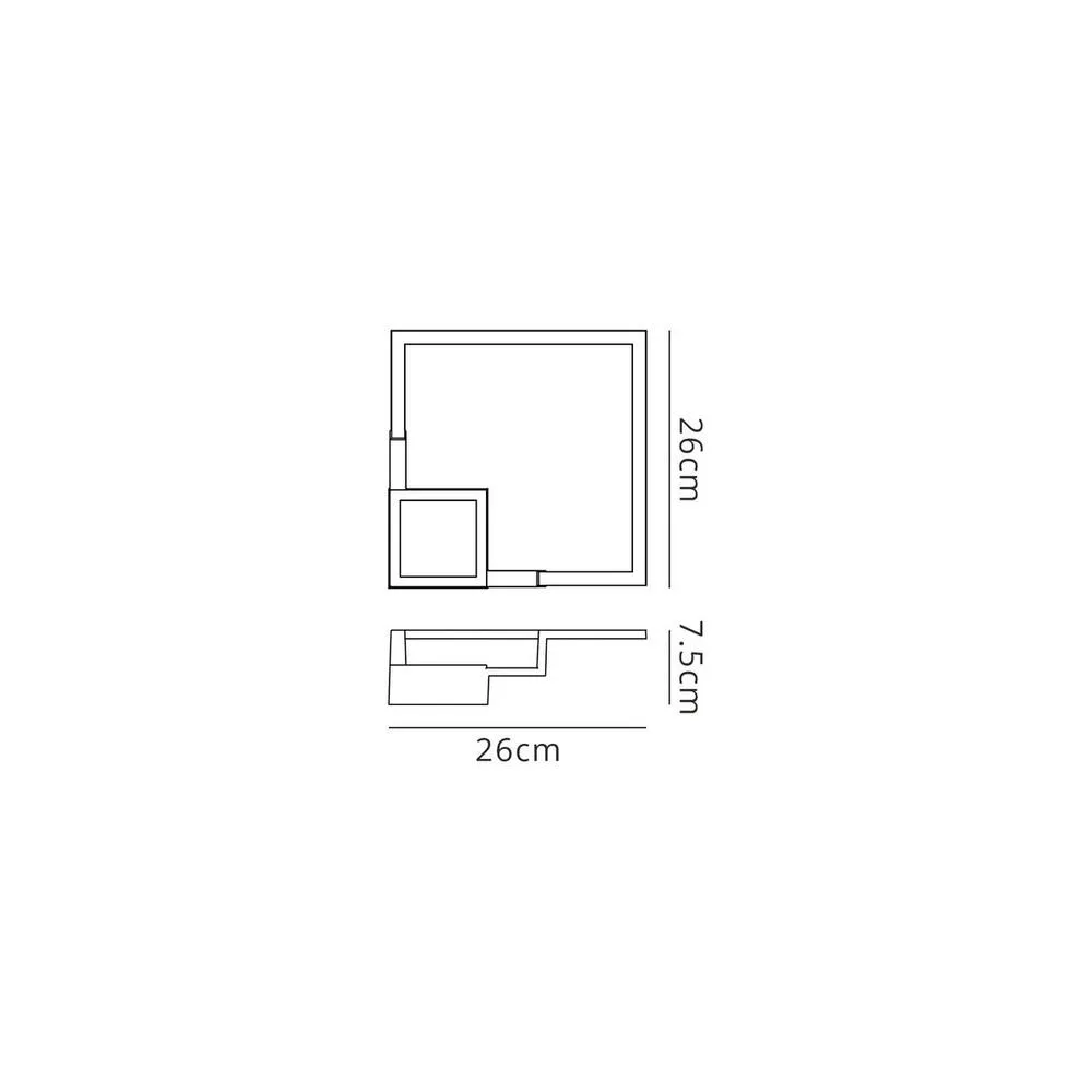 Netlighting Boutique Square Wall Lamp 18W LED 3000K 1150lm Black 3yrs Warranty 5