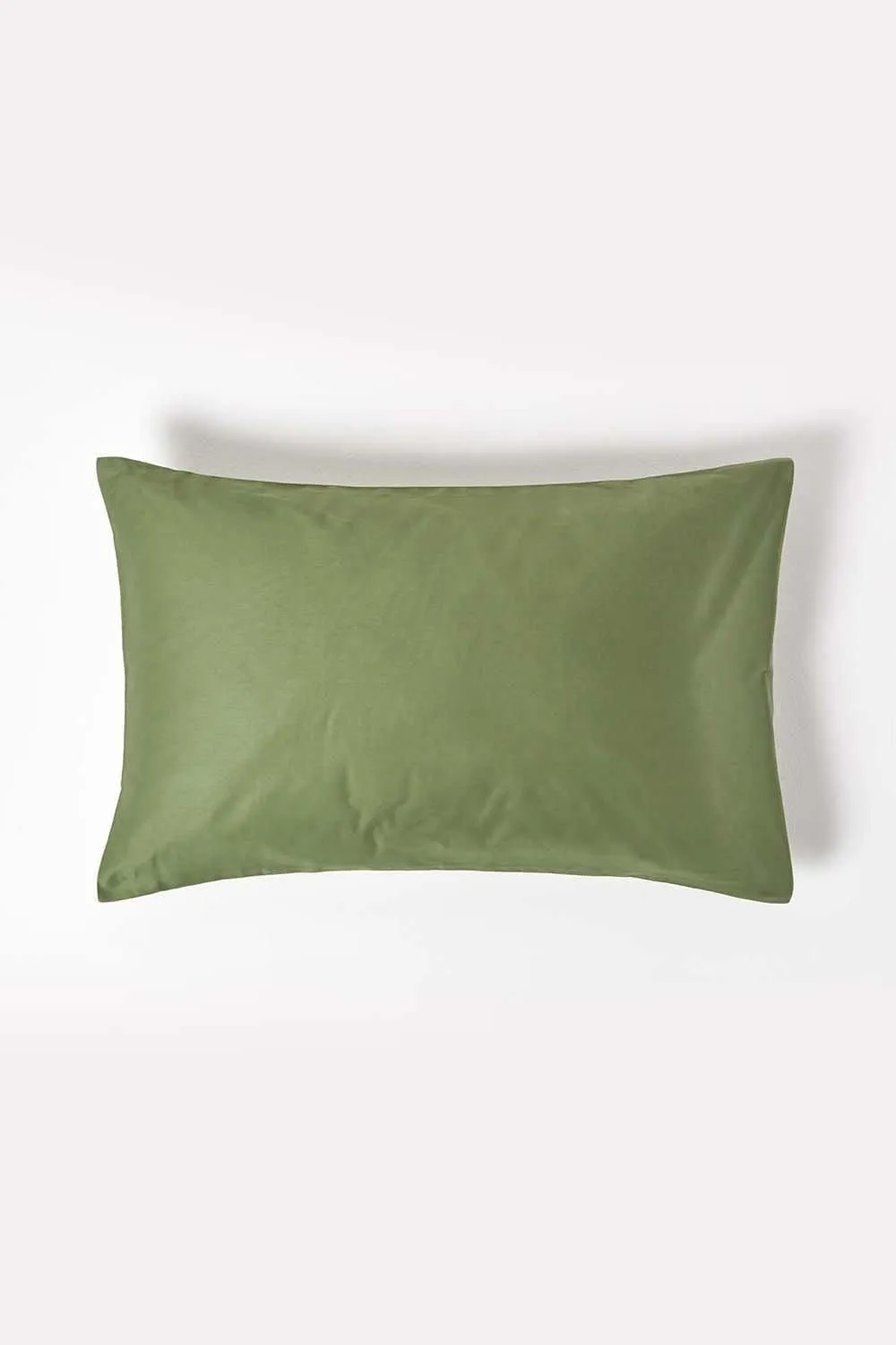 Homescapes Sateen Cotton Housewife Pillowcase 400 TC in Green 1
