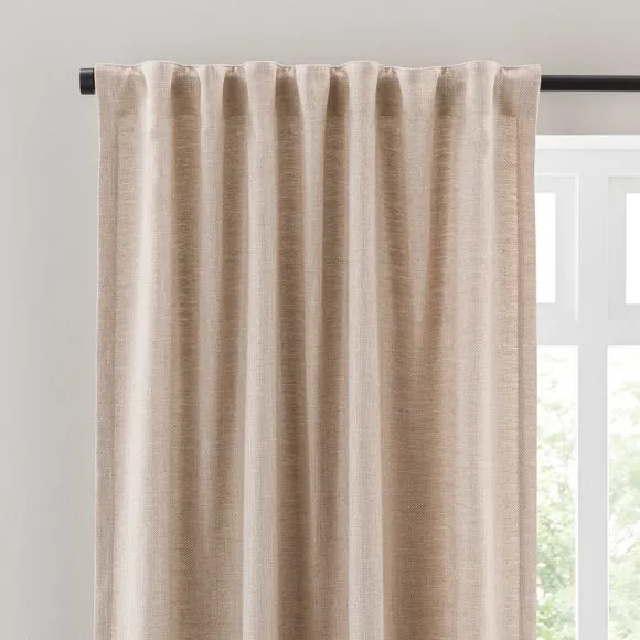 Zia Linen Look Multi Header Unlined Curtains 1