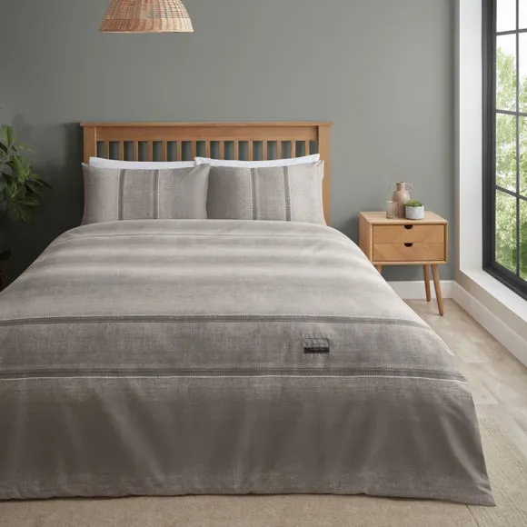 Catherine Lansfield Denim Grey Duvet Cover and Pillowcase Set 1