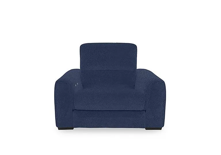Flex Fabric Power Recliner Armchair with Storage Arms - Blue