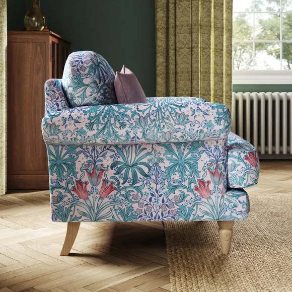 Jolene William Morris Woodland Weeds Print Velvet Snuggle Chair 2