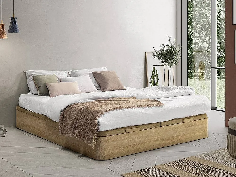 Vente-unique Ottoman Storage Bed Base - 180 X 200 Cm - Light Natural - HESTIA By in Light Oak 3