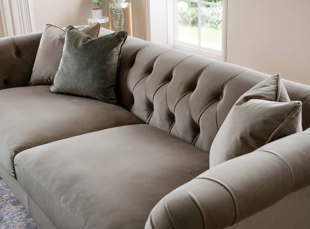 The Great Sofa Company Kensington 3-Seater Velvet Chesterfield Sofa in Grey 4
