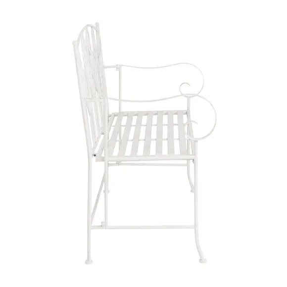Rustic Leaf Metal Bench 6