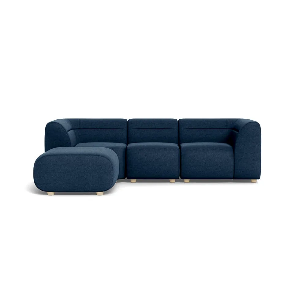 Heal's Lilli Left Hand Facing Corner Sofa Capelo Linen-Cotton Inkspot Natural Beech Feet 1