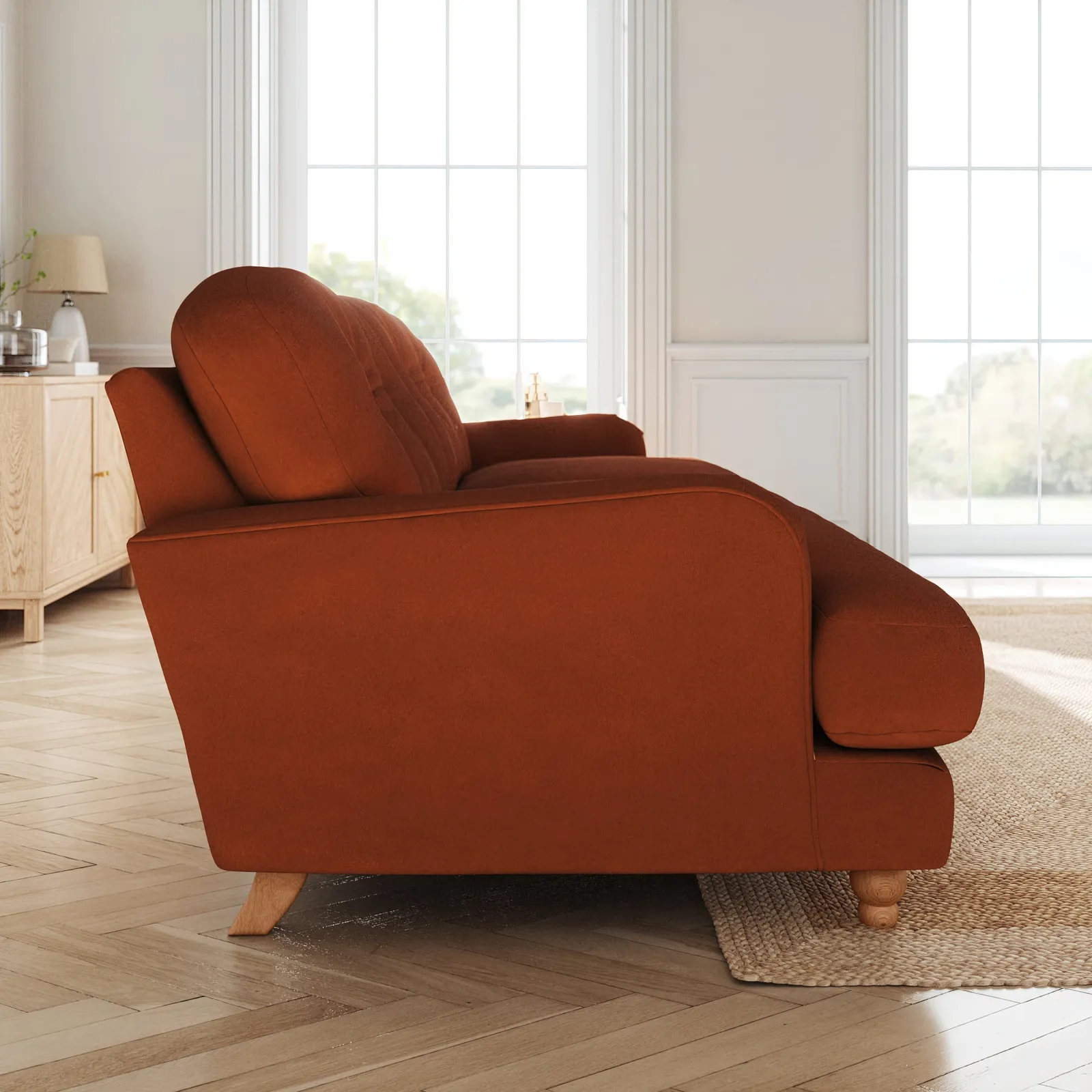 Martha Matte Plush Velvet 4 Seater Sofa 2