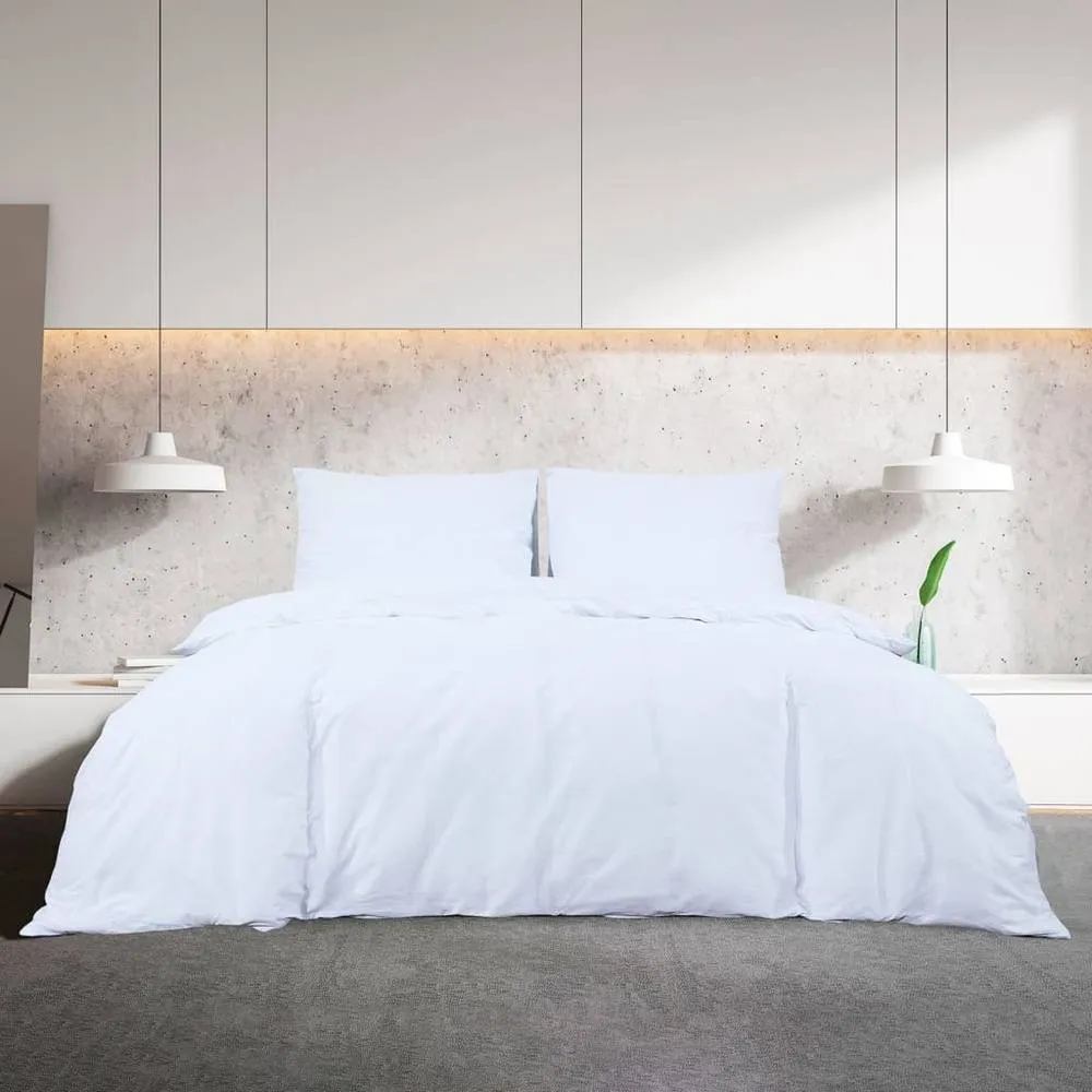 Berkfield Home Elegant Duvet Cover Set White 140x200 cm Light-weight Microfiber