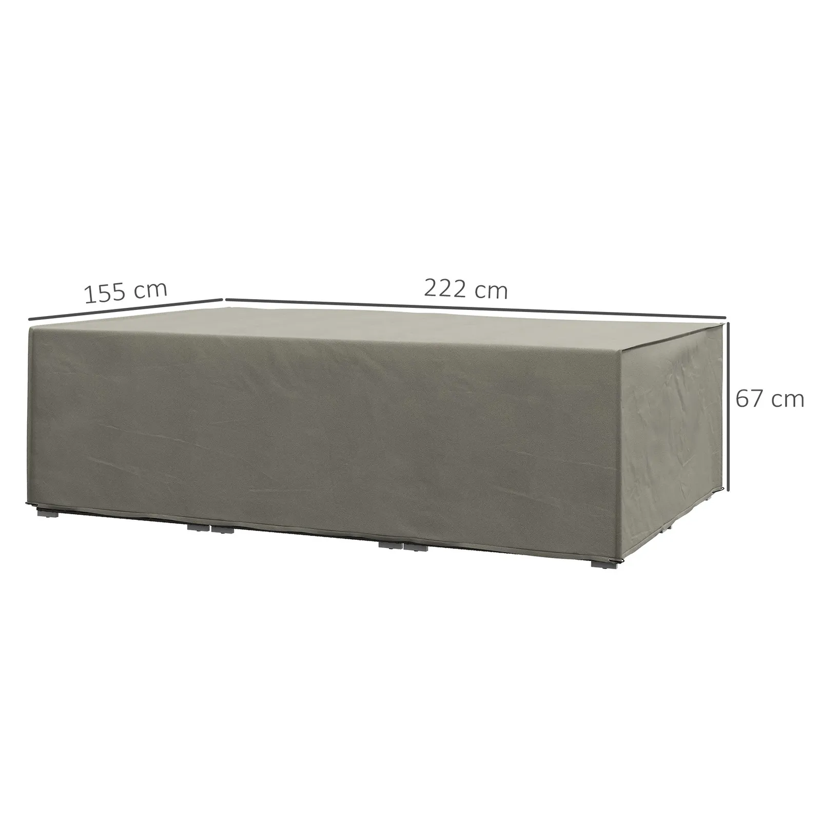 OUTSUNNY Garden Furniture Cover Outdoor Waterproof Rattan Set Rain Protection in Grey 3