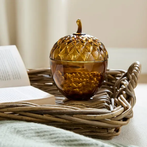 Decorative Acorn Glass Jar
