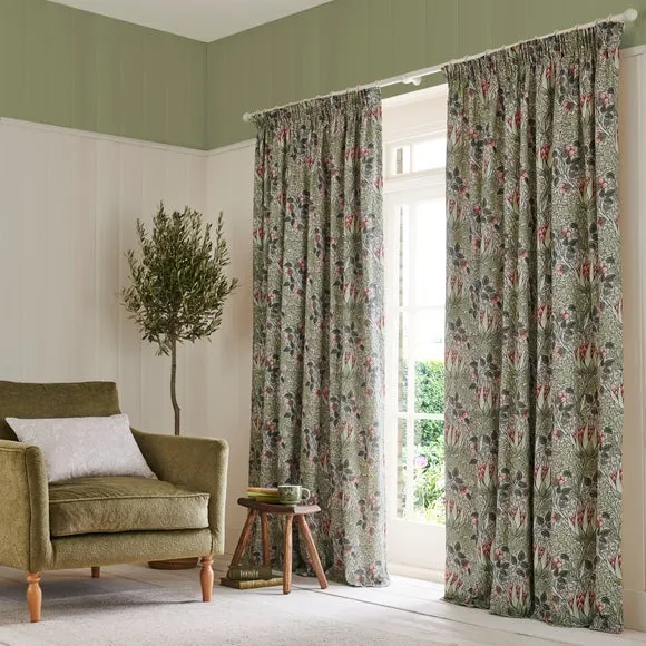 William Morris At Home Artichoke Pencil Pleat Curtains 2