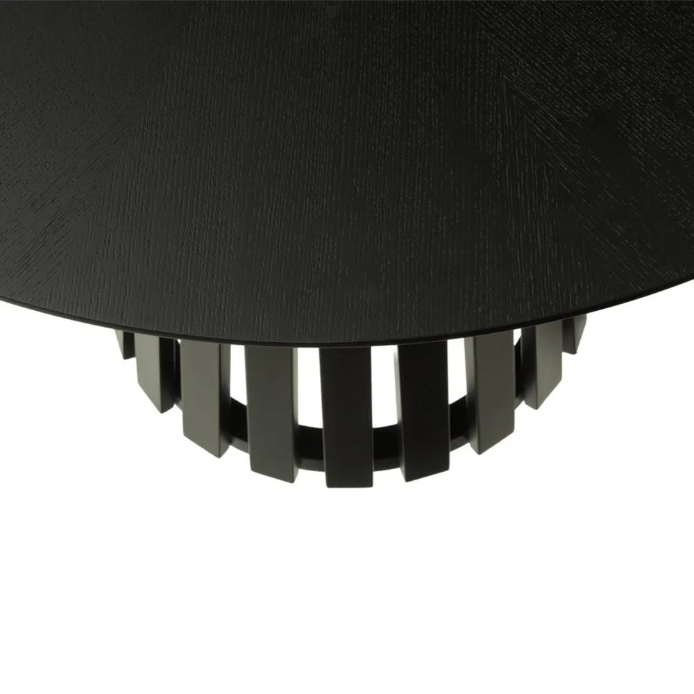 sweeek Round dining table rubberwood & oak veneer, seats 4 in Black 3