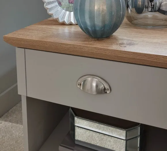 Kendal 1 Drawer Bedside Table, Grey 3