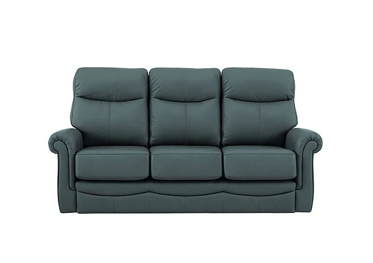 Avon Small 3 Seater Leather Sofa - Cambridge Petrol Blue