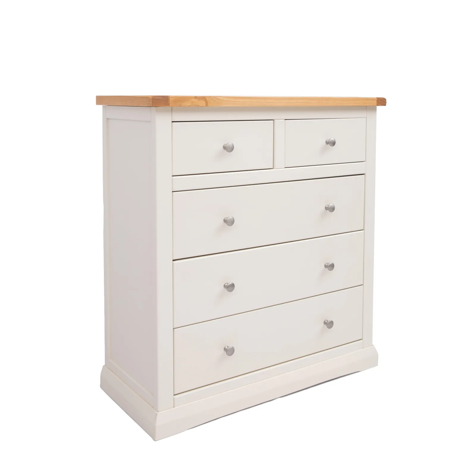 Cabinet Bits Castelli 5 Drawer Chest of Drawers Chrome Knob in Off-White 2