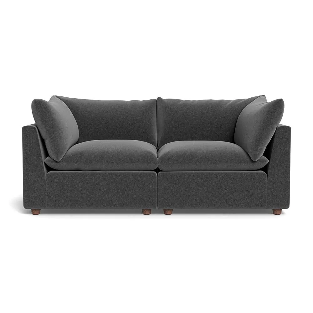 Heal's Astrid 3 Seater Sofa Melton Wool Granite Walnut Stained Beech Feet 1