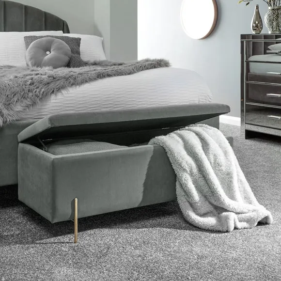 Mystica Velour Ottoman Storage Bench 2