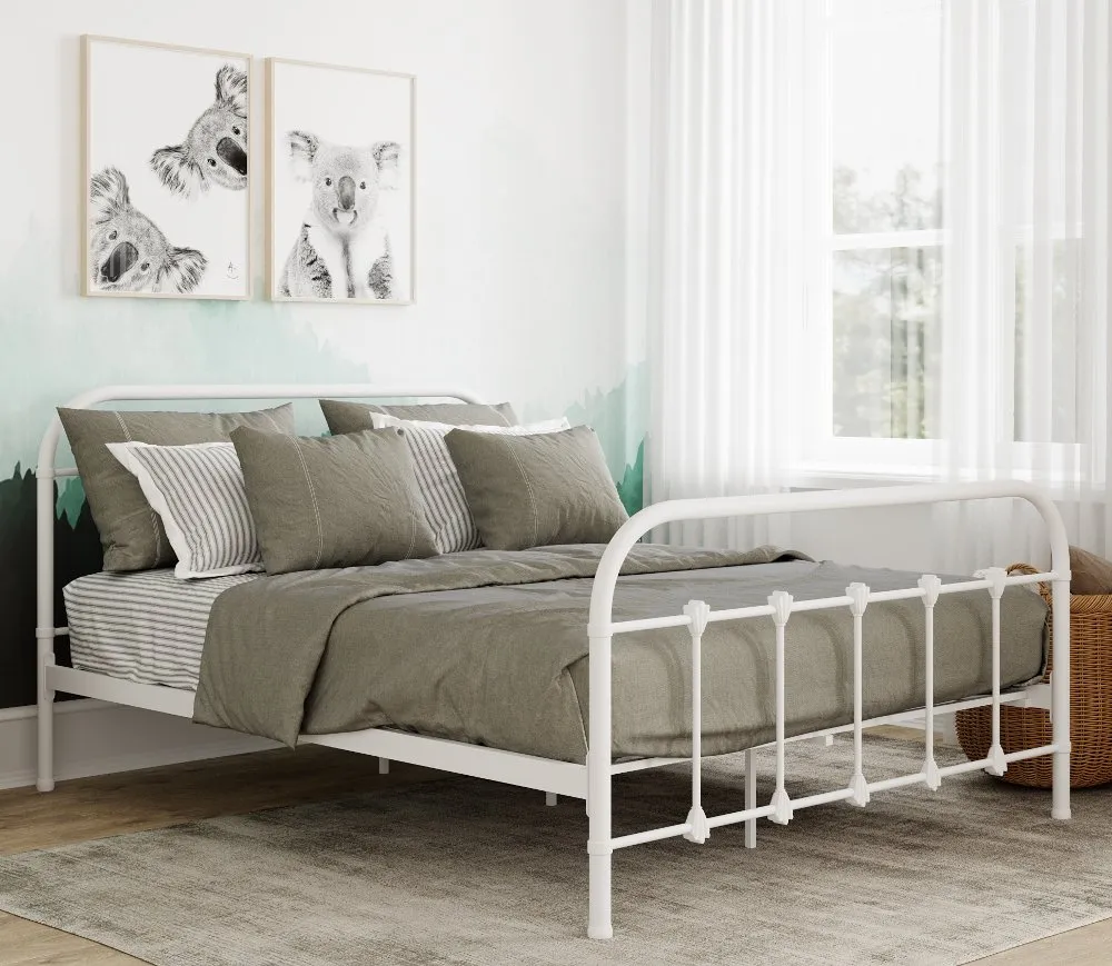 Orea White Metal Bed Frame Only - 3ft Single