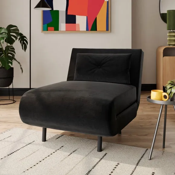 Phoebe Velvet Single Chair Bed 1