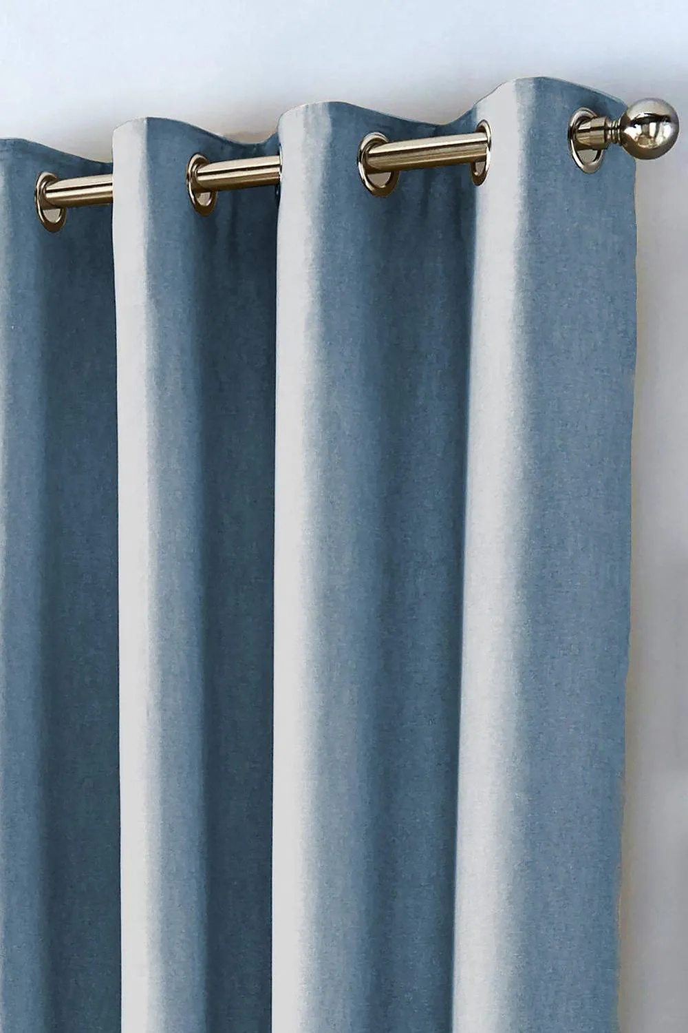 Fusion 'Sorbonne' 100% Cotton Light Filtering Plain Dyed Eyelet Curtains in Light Blue 2